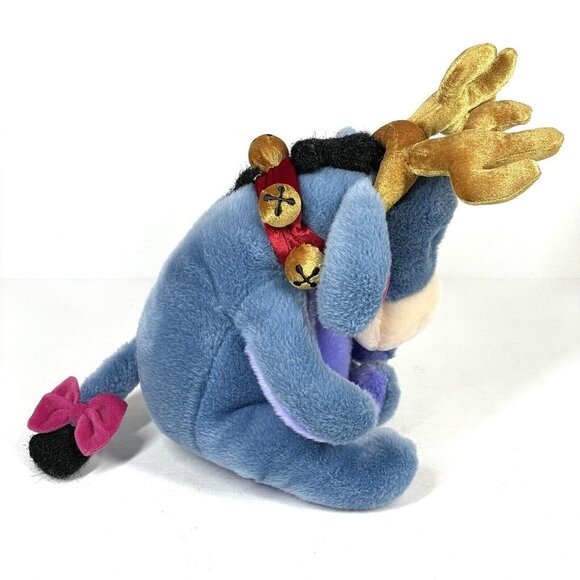 Disney Store Eeyore Plush Reindeer w Antlers Christmas Jingle Bells Exclusive - Picture 5 of 13
